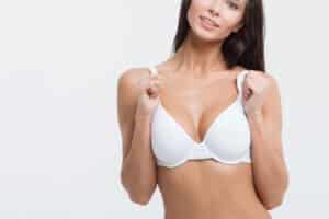 Woman with natural looking breasts after breast implant exchange in Savannah, GA