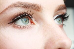 Close up of woman's bright eyes after eyelid surgery in Savannah, GA